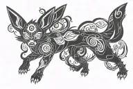dark and wispy umbreon tattoo design idea