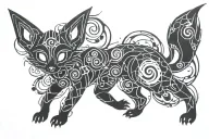 dark and wispy umbreon tattoo design idea