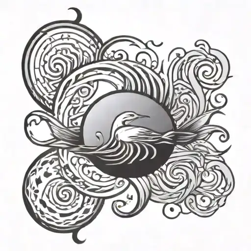 neda symbol + swimming tattoo design idea