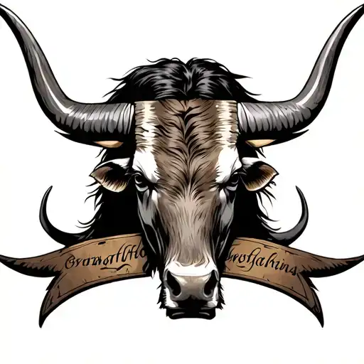 longhorns, colombian, warriors tattoo design idea