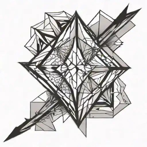 geometric arrow piecing a diamond tattoo design idea