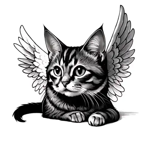 Angel Cat tattoo design idea