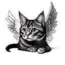 Angel Cat tattoo design idea