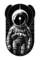 interstellar astronaut near a black hole tattoo design idea