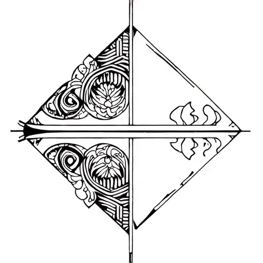 Gemini and Aquarius patern geometrical tattoo design idea
