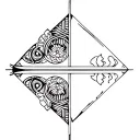 Gemini and Aquarius patern geometrical tattoo design idea