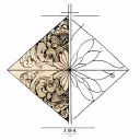 Gemini and Aquarius patern geometrical tattoo design idea