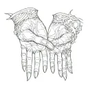 Adams creation hands  tattoo design idea