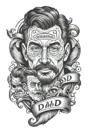 dad boy looking, name moos date 17-03-2018 tattoo design idea