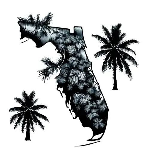 ultramarathon Florida pine tree tattoo design idea