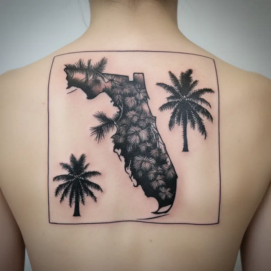 ultramarathon Florida pine tree tattoo design idea