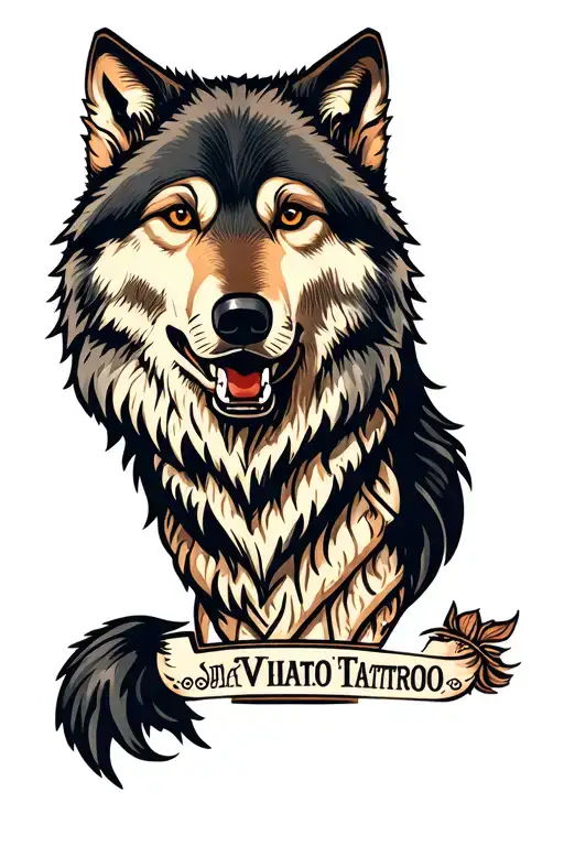 Wolf and Javidan Watt tattoo design idea