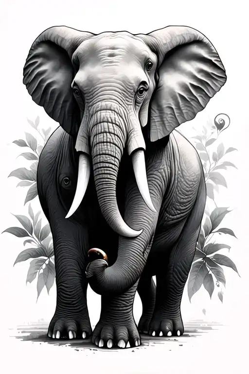 elephant but related to heart break and mental abuse  tattoo design idea