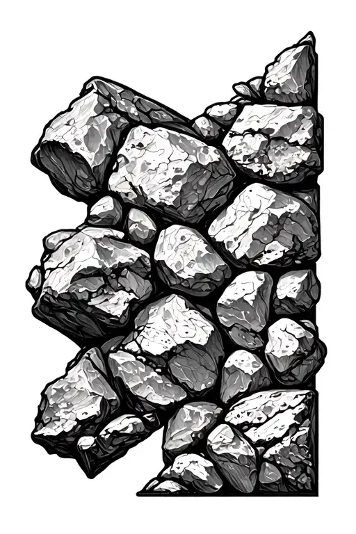 rock wall filler pattern inspired tattoo design idea