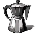 2d 12 cup coffee pot with big bold lines, no fill on the middle. NOT A MOKA POT tattoo design idea
