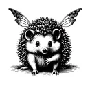 dwarf + Fairy + hedgehog playing tattoo design idea