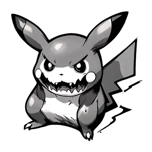 Scary pikachu tattoo design idea