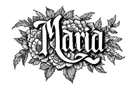 "Maria" name written tattoo design idea