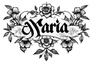 "Maria" name written tattoo design idea