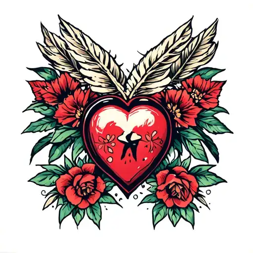 mtb haert make from engune tattoo design idea