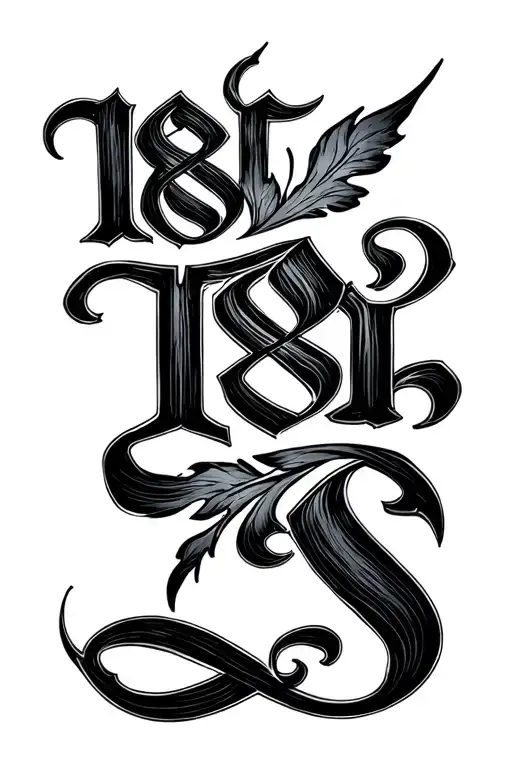 1804 letters tattoo design idea