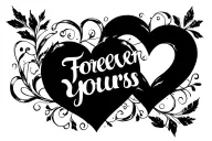 "Forever yours" heart with infinity symbol tattoo design idea