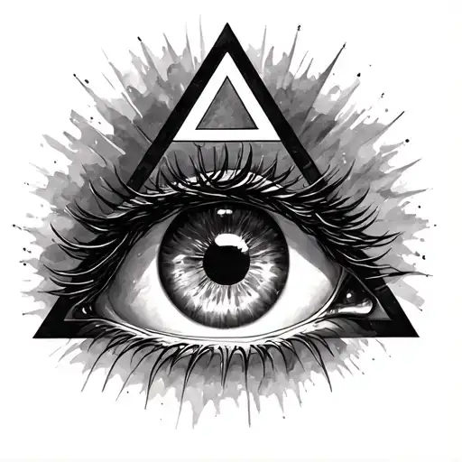i want to get a tattoo i want it to be the illuminati pyramid with my eyes sister inside so make the eye realistic and t tattoo design idea