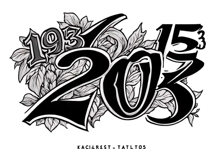 1995 2017 1993 written sign tattoo design idea