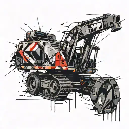 excavator tattoo design idea