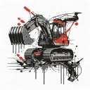 excavator tattoo design idea
