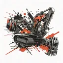 excavator tattoo design idea