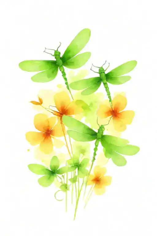 4 leaf clover with dragonflies pain hatred grief tattoo design idea