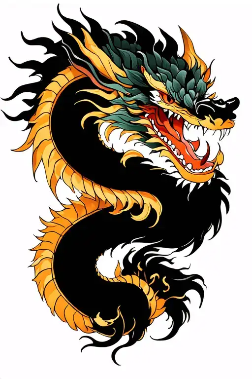 Eastern Dragon tattoo design idea