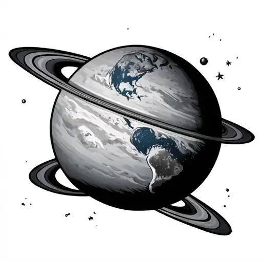 uranus planet earth tattoo design idea