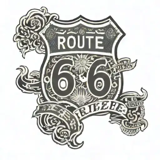 Route 66 sign tattoo design idea