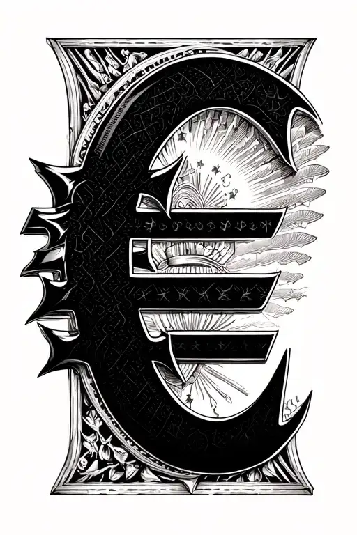 euro symbol for shoulder gangster style tattoo tattoo design idea