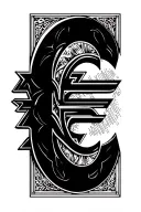 euro symbol for shoulder gangster style tattoo tattoo design idea