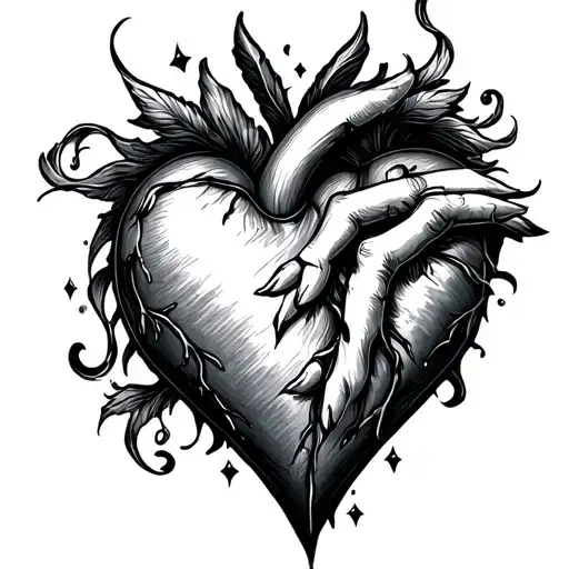 M with a heart tattoo design idea