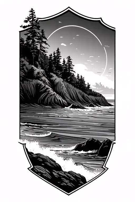 forarm tattoo of oregon coast themed tattoo tattoo design idea