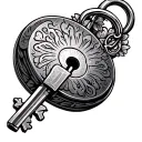 Key Lock tattoo design idea