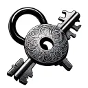 Key Lock tattoo design idea