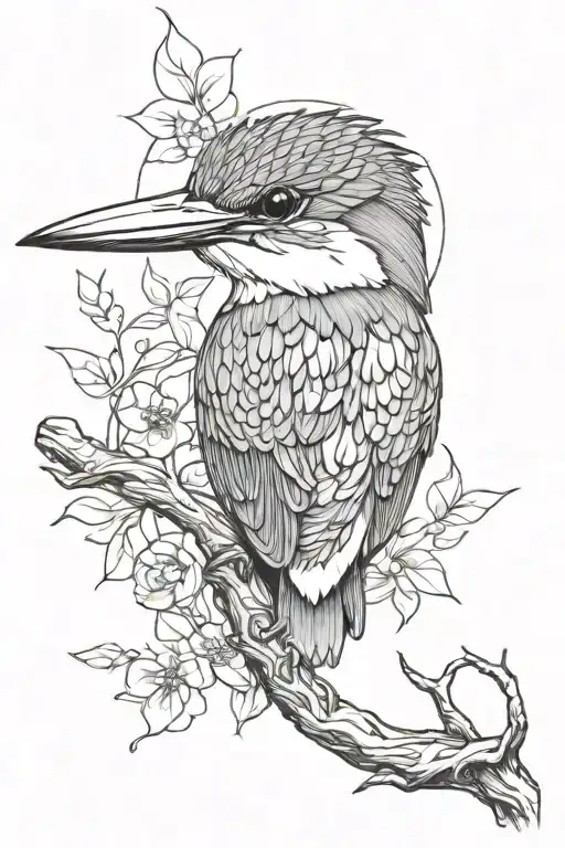 kingfisher with I'm still fine lyrics tattoo design idea