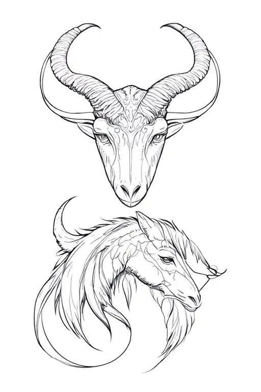 astrological sign aries libra pisces capricorn tattoo design idea