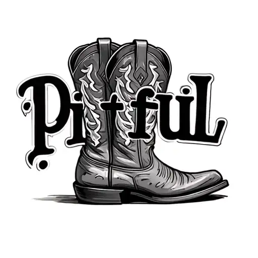 "Pitiful " Cowboy Boot tattoo design idea