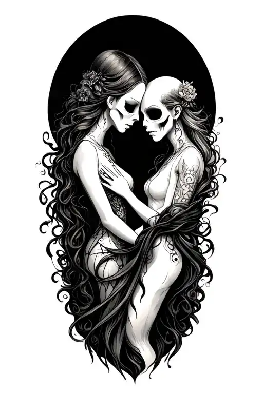 couple intertwined tattoo design idea