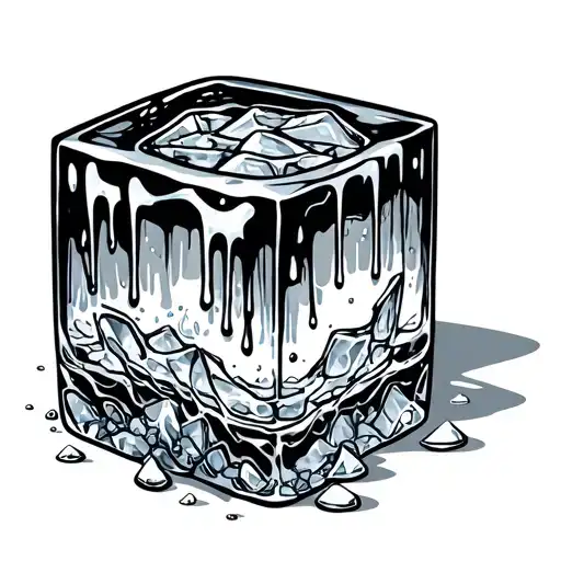 sexy melting ice cube tattoo design idea