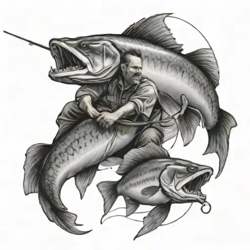 matching tattoo with dad and brother who like fishing tattoo design idea