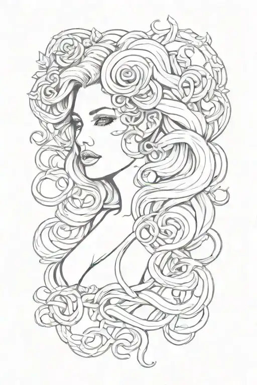 medusa as a pinup tattoo design idea