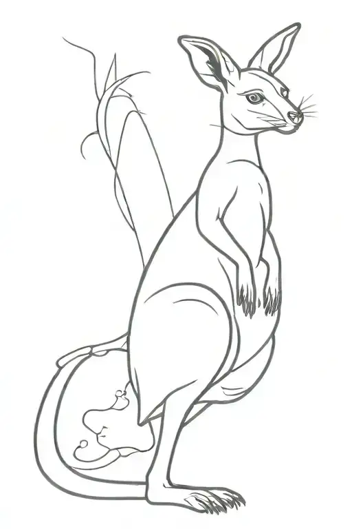 kangaroo tattoo design idea