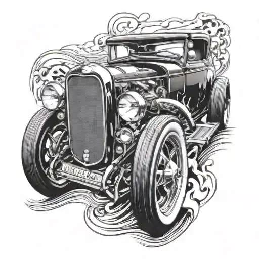 roadster hot rod tattoo design idea
